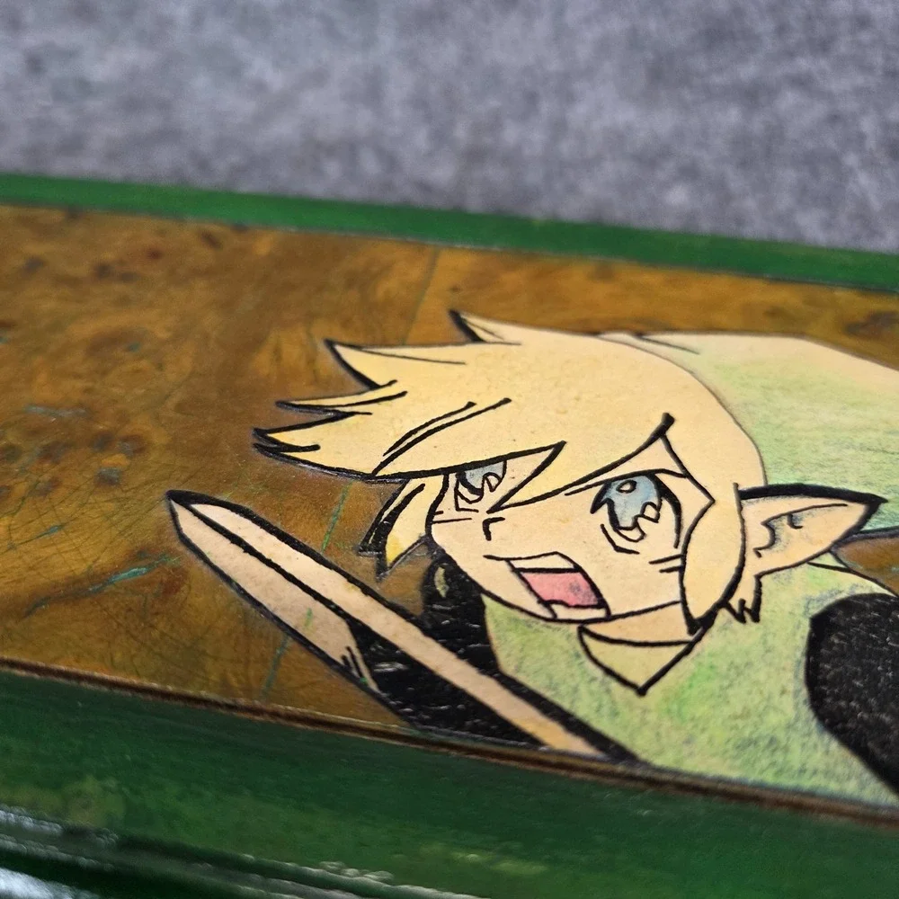 Nintendo‎ The Legend of Zelda Link Hand Painted Wooden Trinket Box Art OOAK Gift